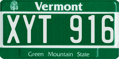 VT license plate XYT916