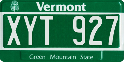 VT license plate XYT927