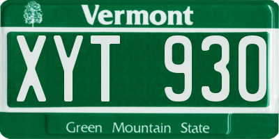 VT license plate XYT930