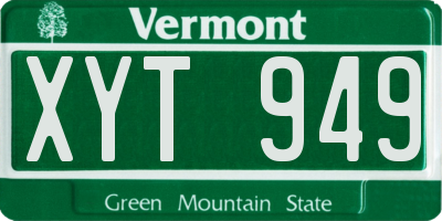VT license plate XYT949