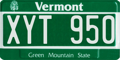 VT license plate XYT950