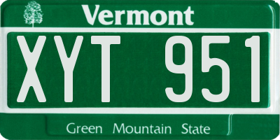 VT license plate XYT951