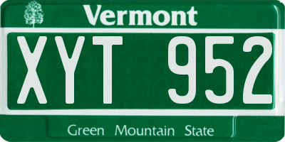 VT license plate XYT952