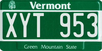 VT license plate XYT953