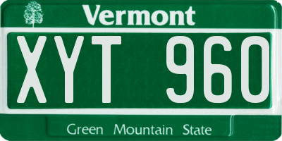 VT license plate XYT960