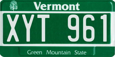 VT license plate XYT961