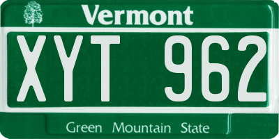 VT license plate XYT962