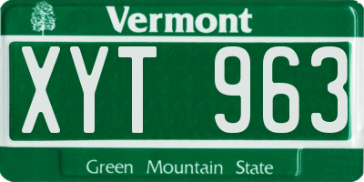 VT license plate XYT963