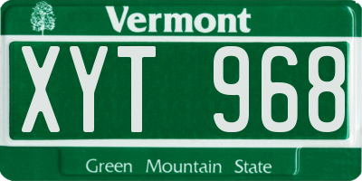 VT license plate XYT968