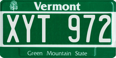 VT license plate XYT972