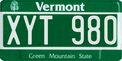 VT license plate XYT980