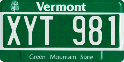 VT license plate XYT981