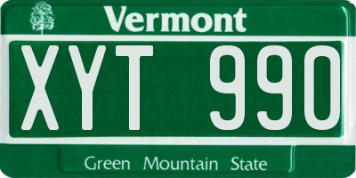 VT license plate XYT990