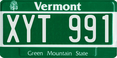 VT license plate XYT991
