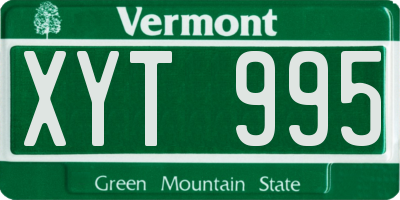 VT license plate XYT995