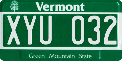 VT license plate XYU032