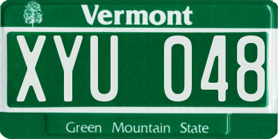 VT license plate XYU048