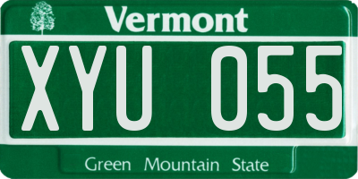 VT license plate XYU055
