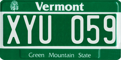VT license plate XYU059