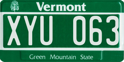 VT license plate XYU063