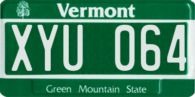 VT license plate XYU064