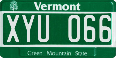 VT license plate XYU066