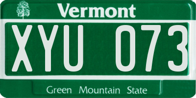 VT license plate XYU073