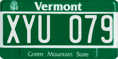 VT license plate XYU079
