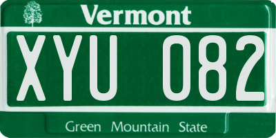 VT license plate XYU082