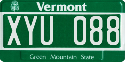 VT license plate XYU088