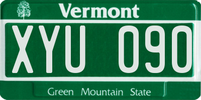 VT license plate XYU090