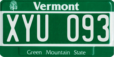 VT license plate XYU093