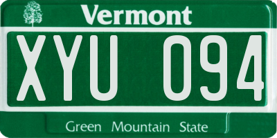 VT license plate XYU094
