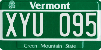 VT license plate XYU095
