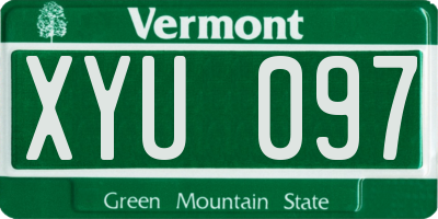 VT license plate XYU097