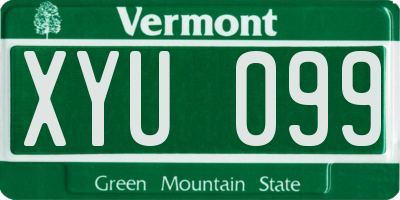 VT license plate XYU099