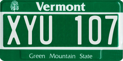 VT license plate XYU107