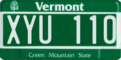 VT license plate XYU110