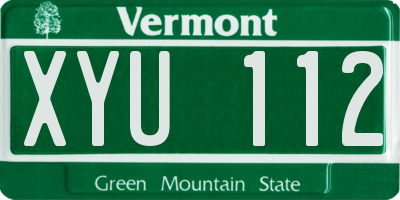 VT license plate XYU112