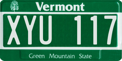 VT license plate XYU117