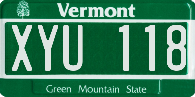 VT license plate XYU118