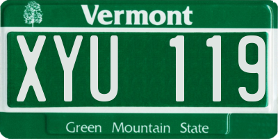 VT license plate XYU119