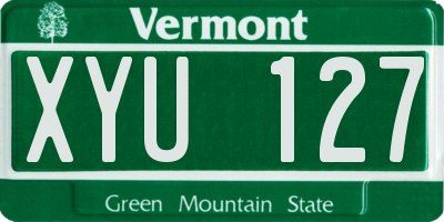VT license plate XYU127