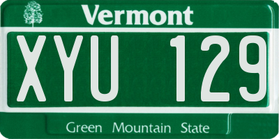 VT license plate XYU129