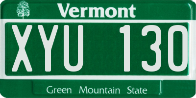 VT license plate XYU130