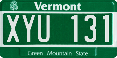 VT license plate XYU131