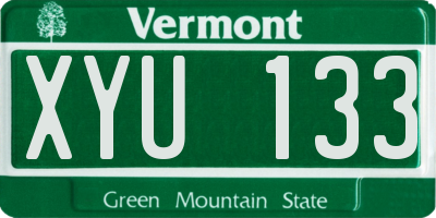 VT license plate XYU133