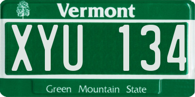 VT license plate XYU134