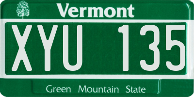 VT license plate XYU135