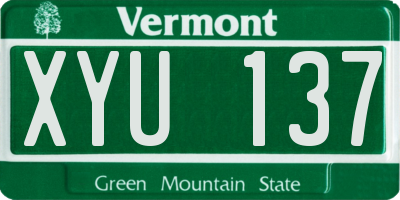 VT license plate XYU137
